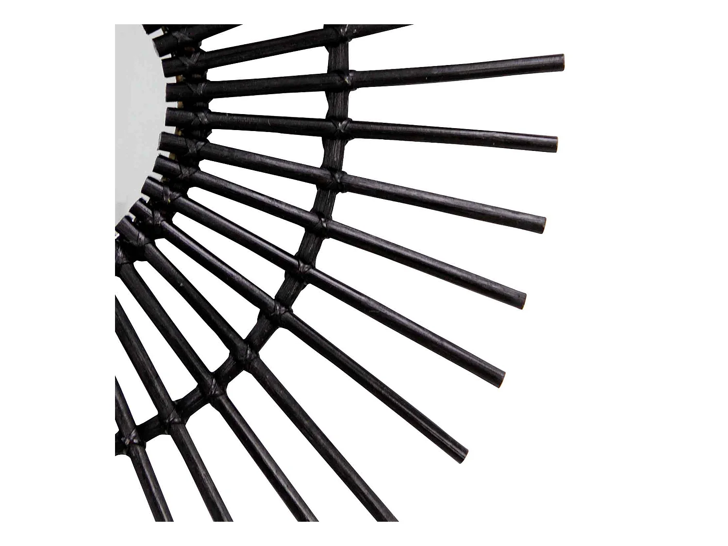 Espejo de Pared en Ratán Ovalado Deko Negro 80cm Thinia Home