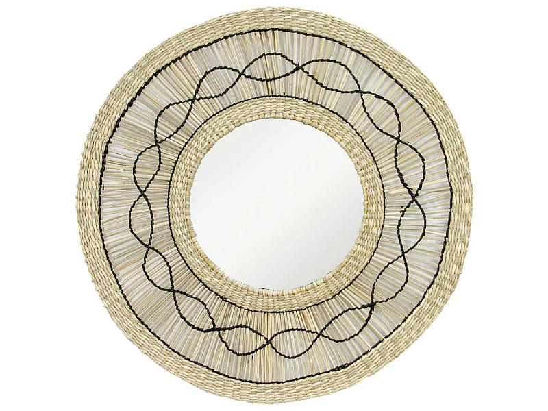 Espejo de Pared en Algas Marinas Redondo Bask Natural Ø55cm Thinia Home