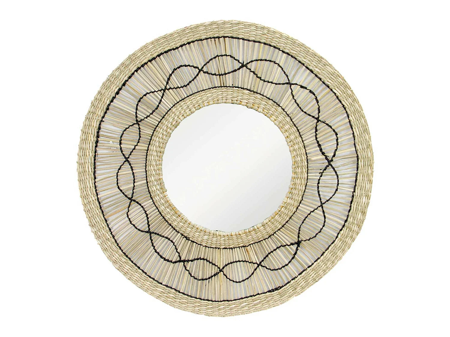 Espejo de Pared en Algas Marinas Redondo Bask Natural Ø55cm Thinia Home