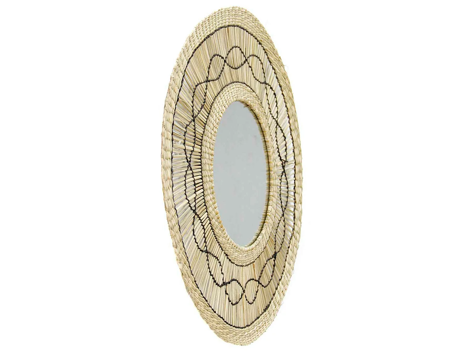 Espejo de Pared en Algas Marinas Redondo Bask Natural Ø55cm Thinia Home