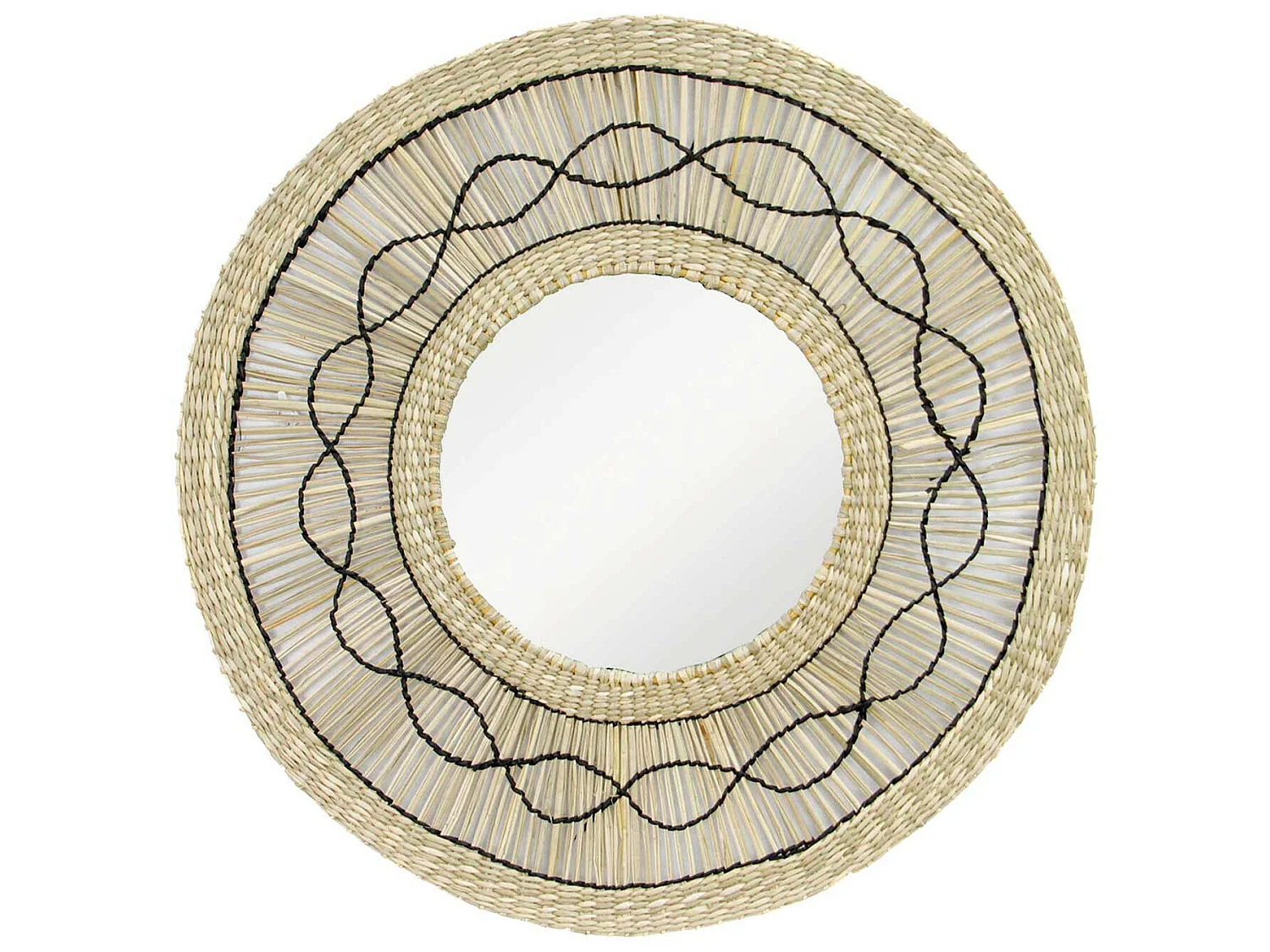 Miroir mural aux algues Rond Bask Naturel Ø55cm Thinia Home