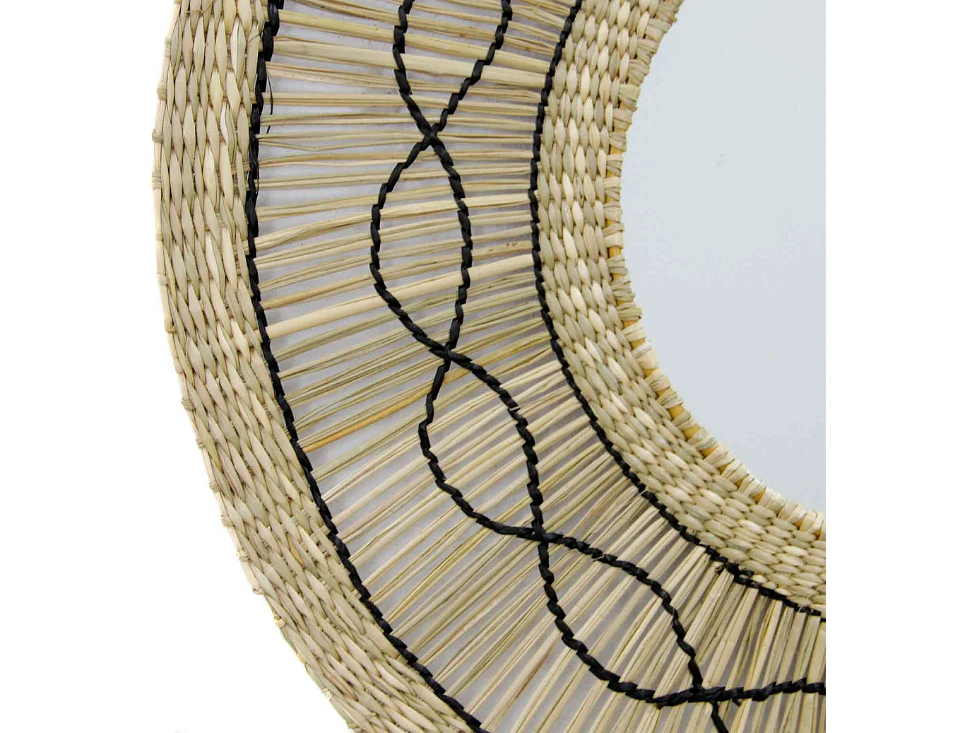 Miroir mural aux algues Rond Bask Naturel Ø55cm Thinia Home