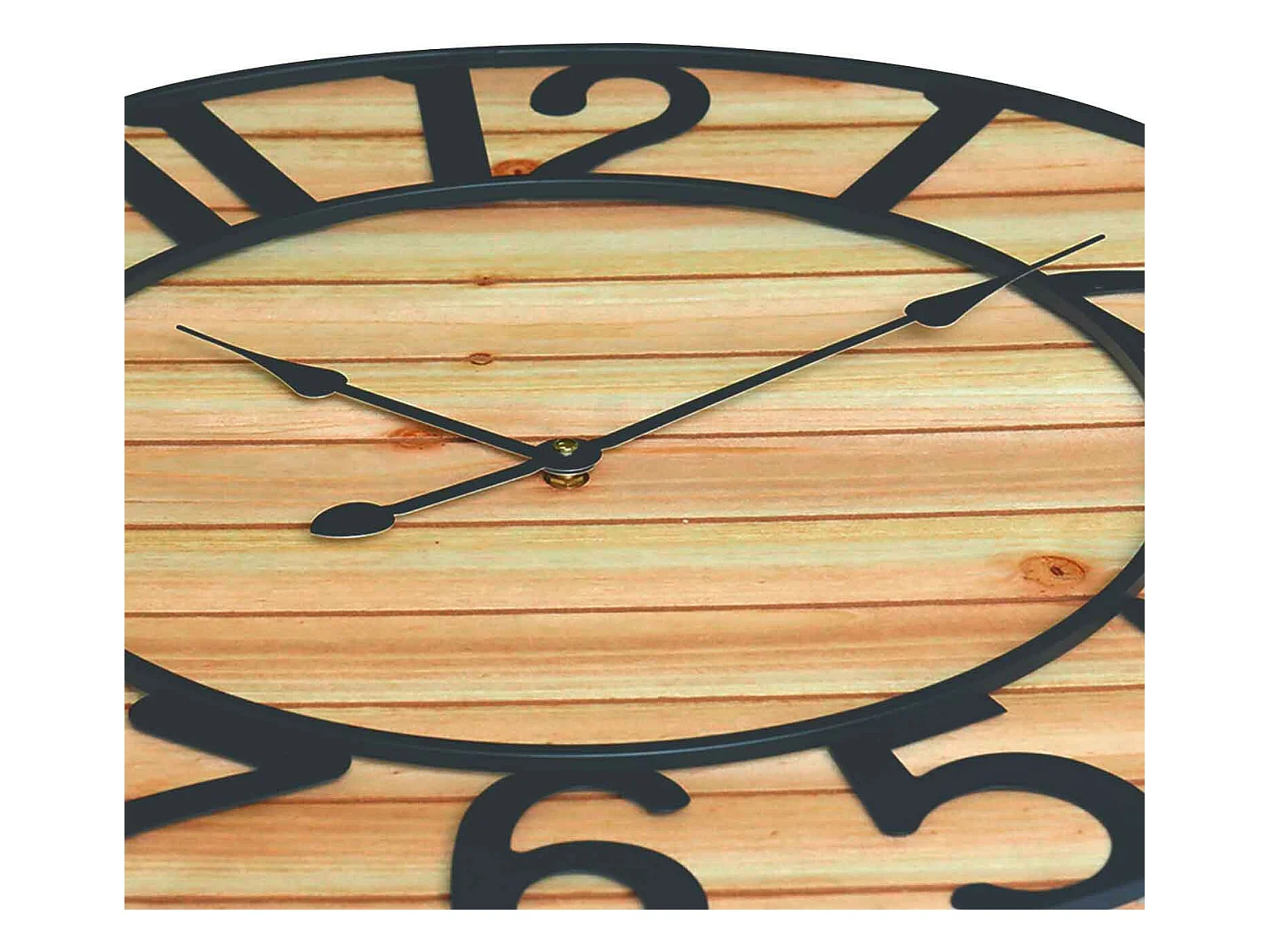Reloj de Pared Vintage Negro/Madera Clara Ø60cm Thinia Home