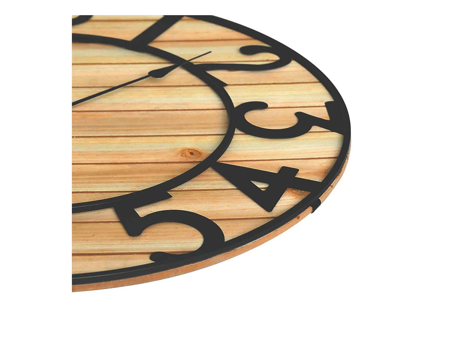 Reloj de Pared Vintage Negro/Madera Clara Ø60cm Thinia Home