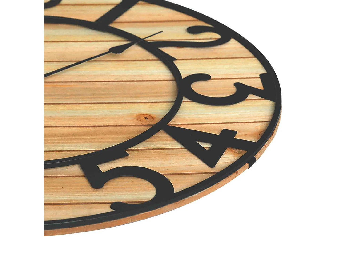 Reloj de Pared Vintage Negro/Madera Clara Ø60cm Thinia Home