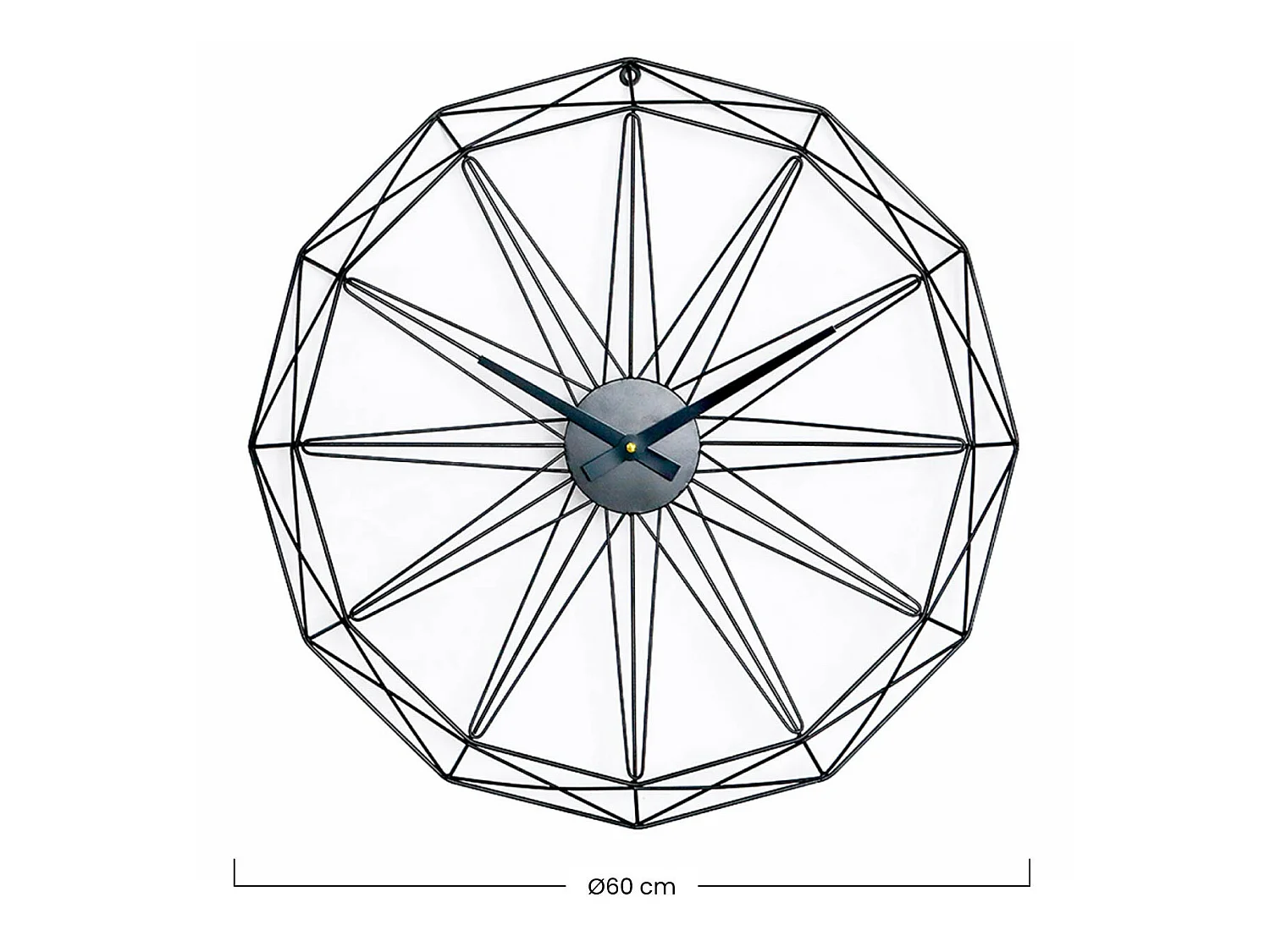 Reloj de Pared Moderno Negro Ø60cm Thinia Home