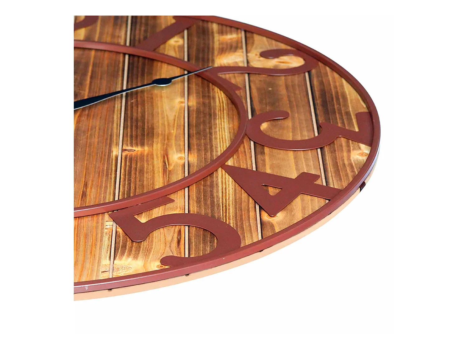 Orologio da parete vintage nero/legno scuro Ø80cm Thinia Home