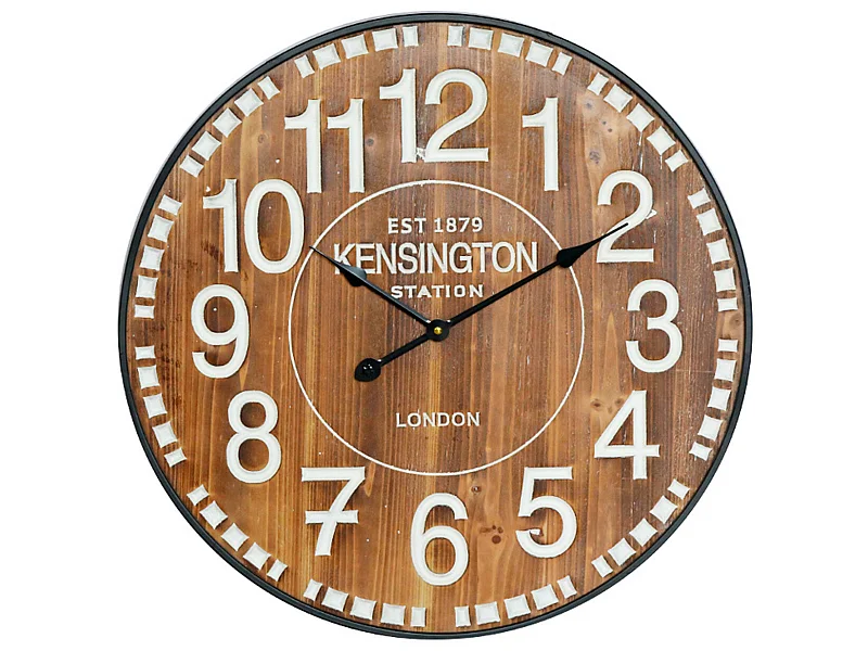 Reloj de Pared Vintage Madera Oscura Ø60cm Thinia Home
