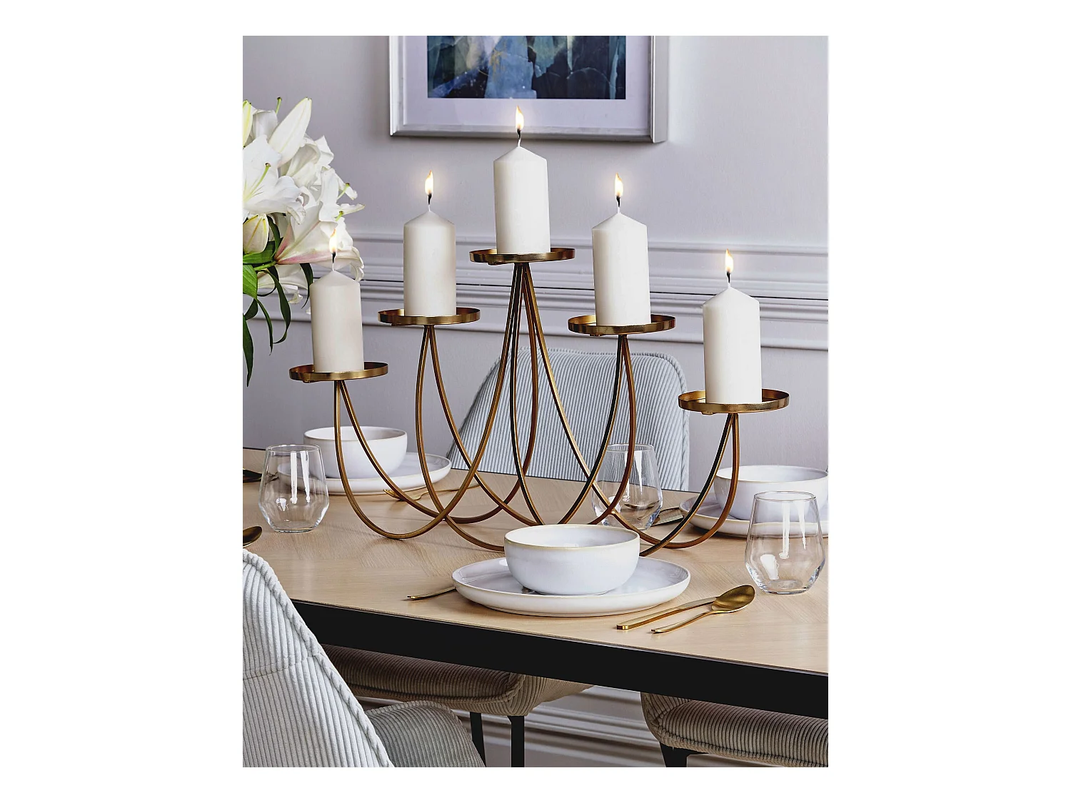 Candelabro BUARAN Metal 38 cm Dourado