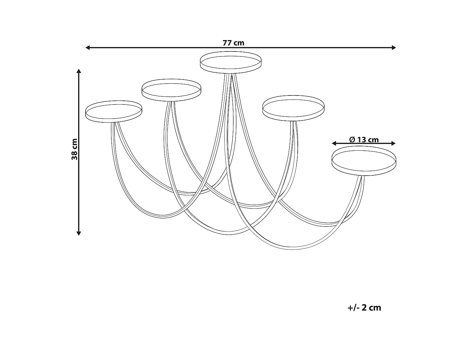 Candelabro BUARAN Metal 38 cm Dourado
