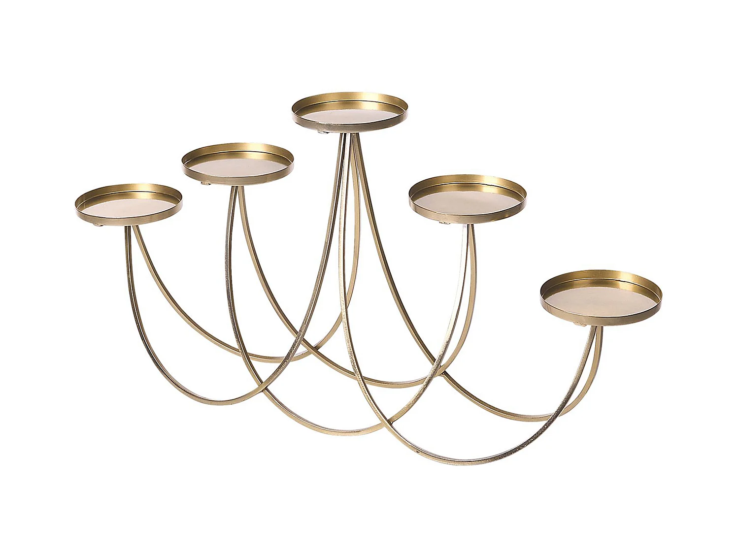 Kerzenständer Eisen gold 5-flammig handgefertigt Tischdeko Glamourös Buaran