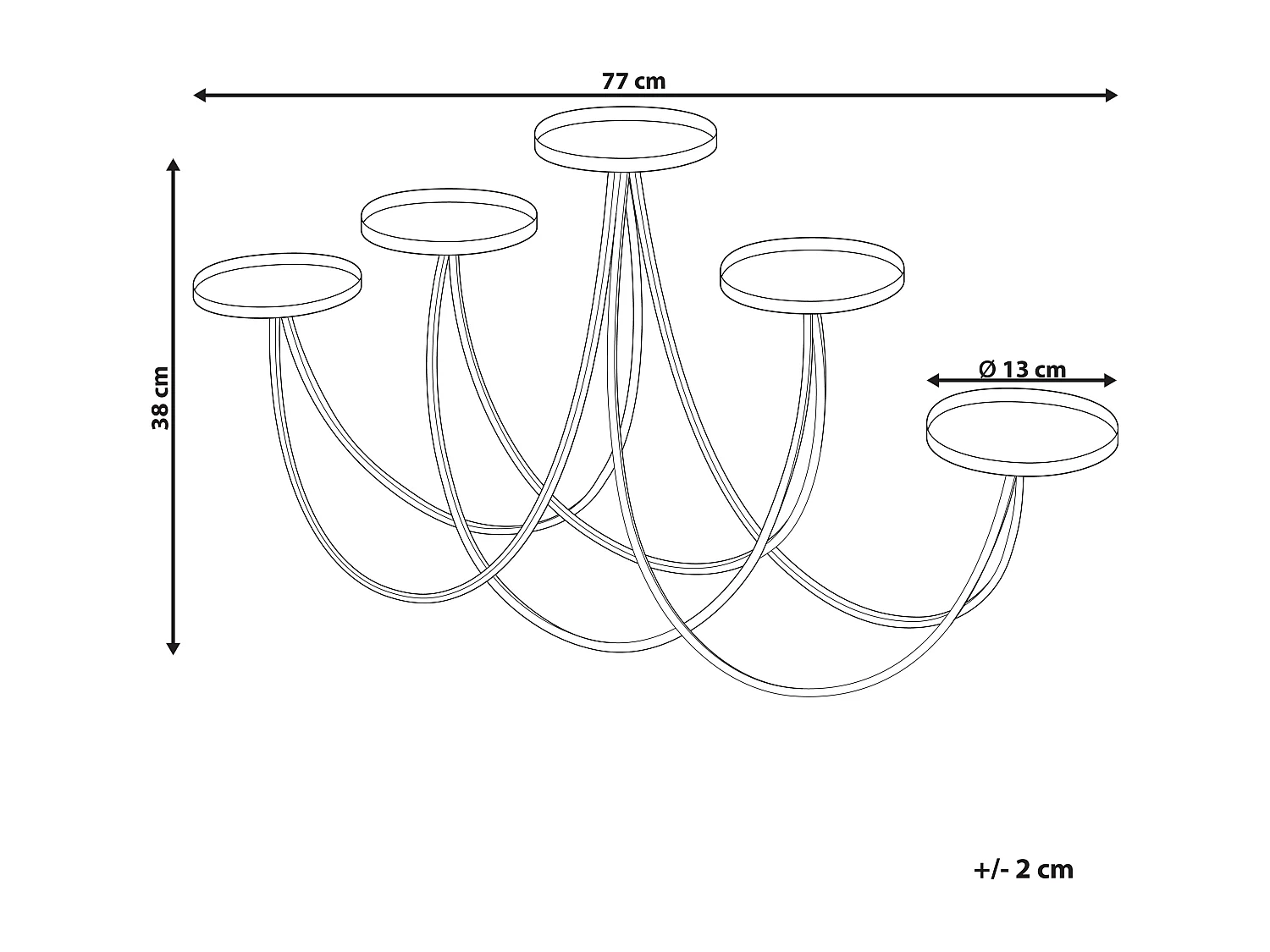 Candelabro BUARAN Metal 38 cm Dourado