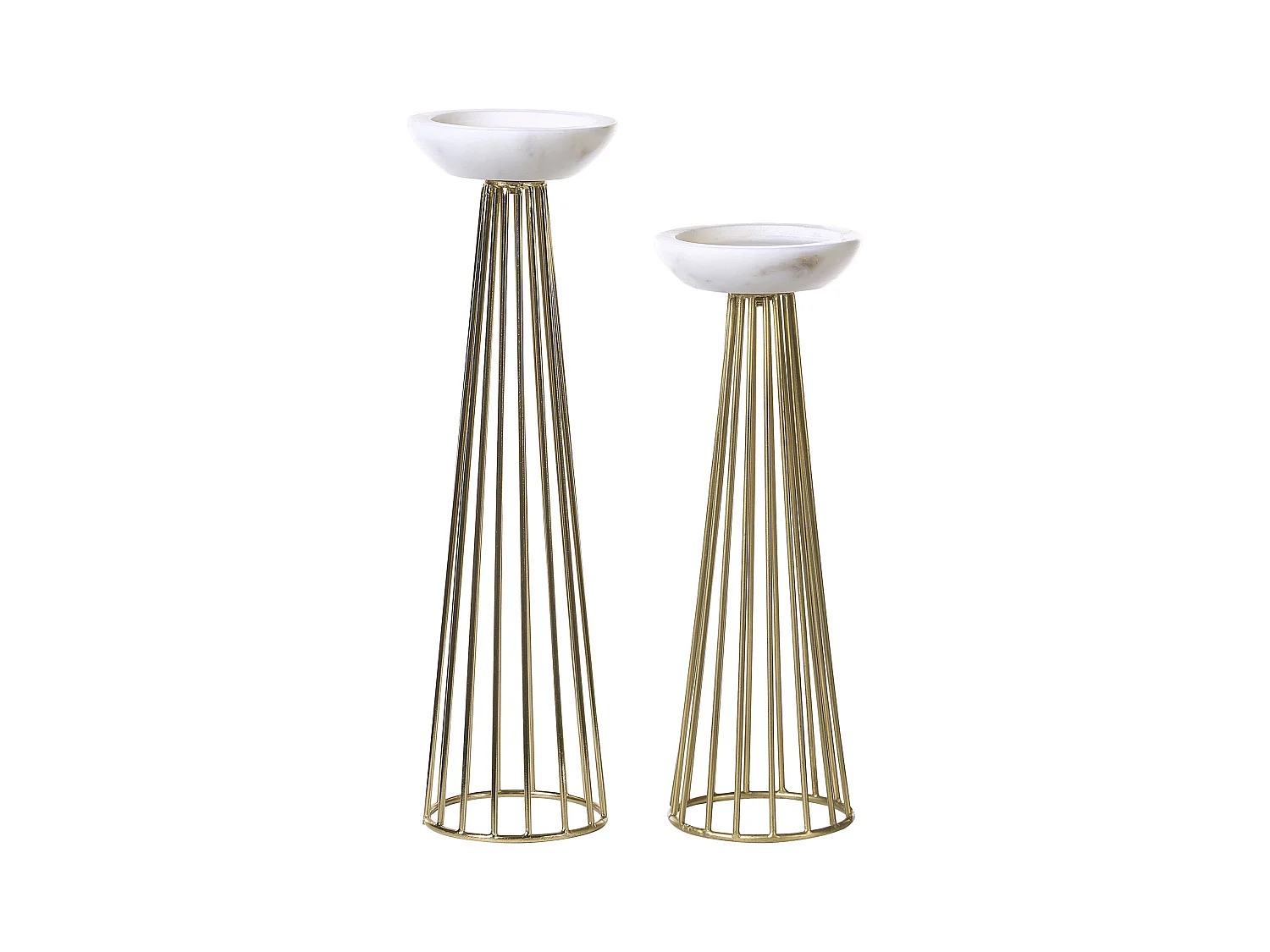 Lot de 2 bougeoirs PORONG Métal 35/30 cm Doré