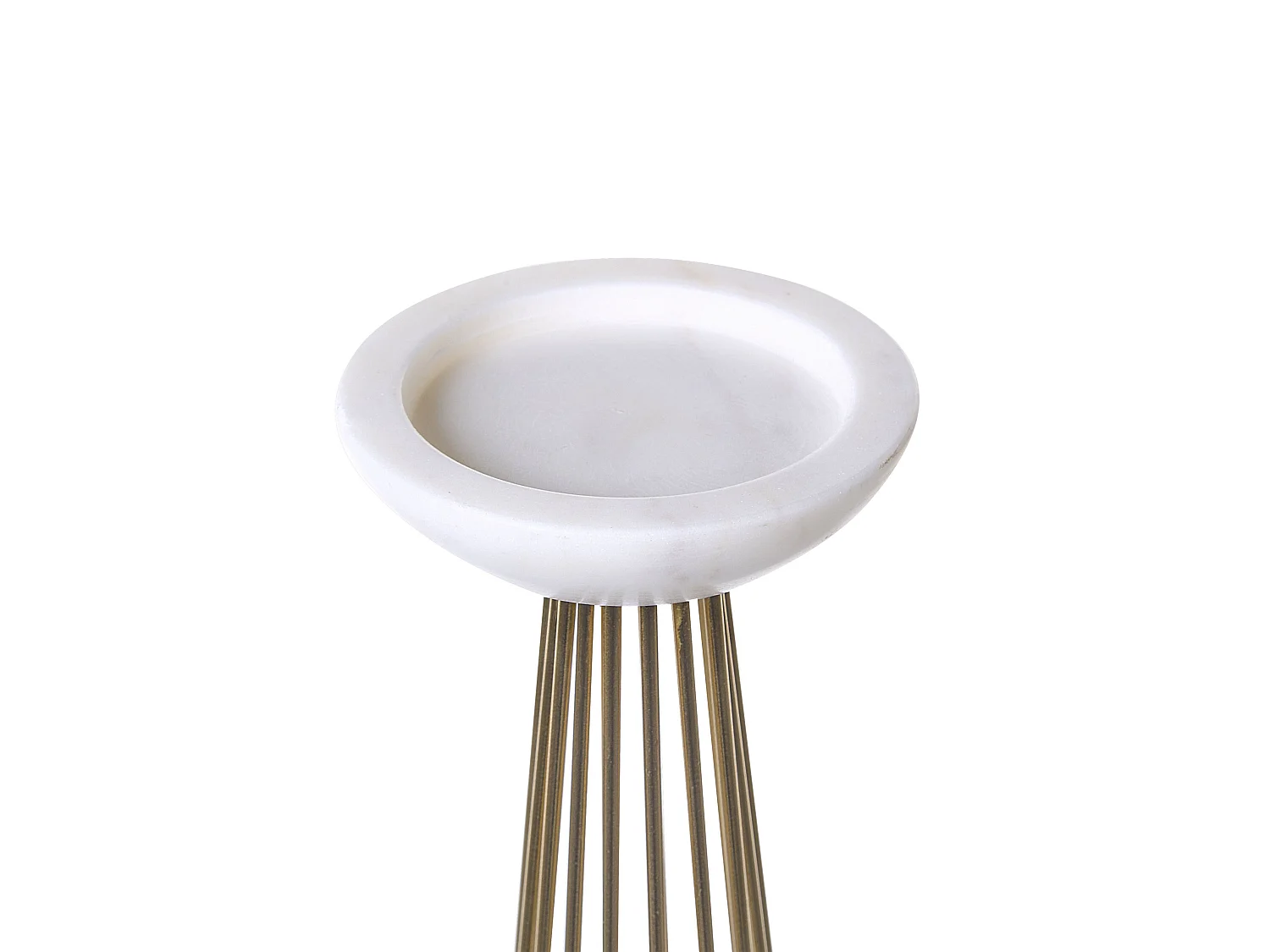 Kerzenständer 2-er Set Eisen gold Marmor weiß Tischdeko Glamourös Modern Porong