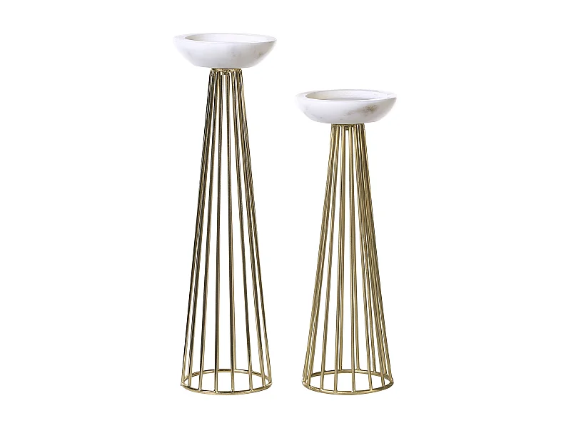 Set van 2 kaarshouders PORONG Metaal 35/30 cm Goud