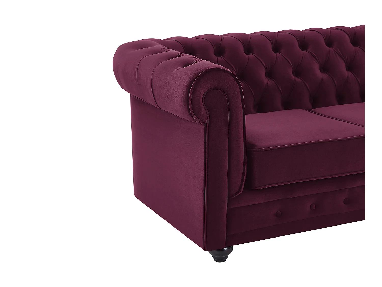 Canapé 2 places velours pourpre CHESTERFIELD
