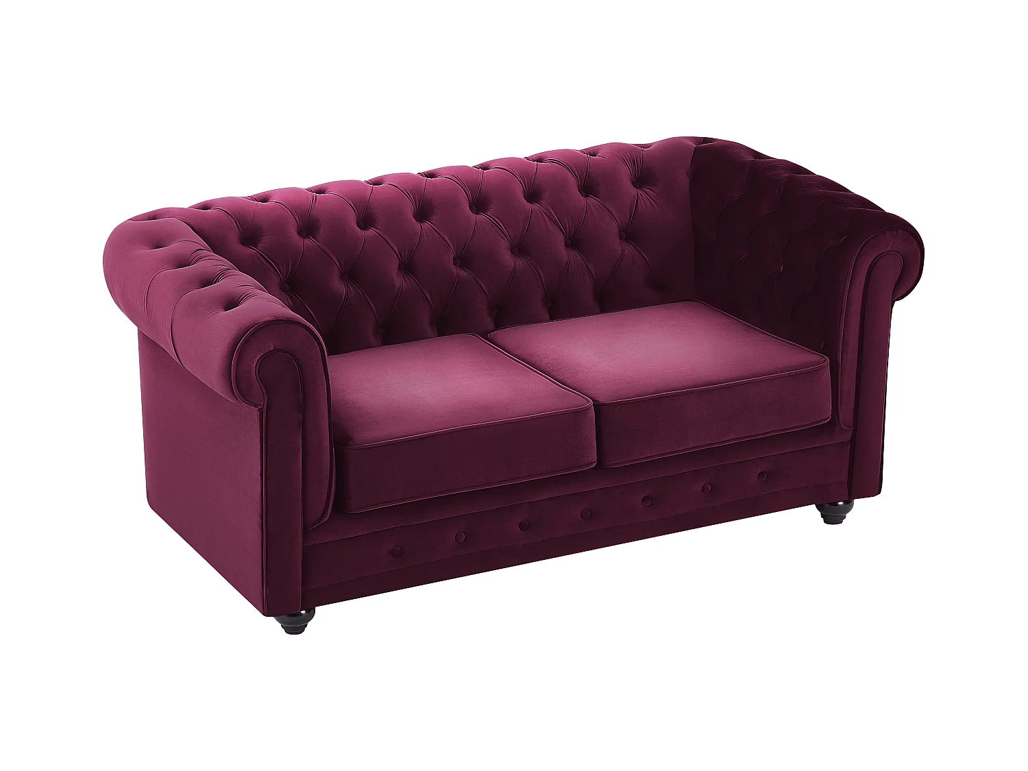 Divano 2 posti Velluto Porpora  - CHESTERFIELD