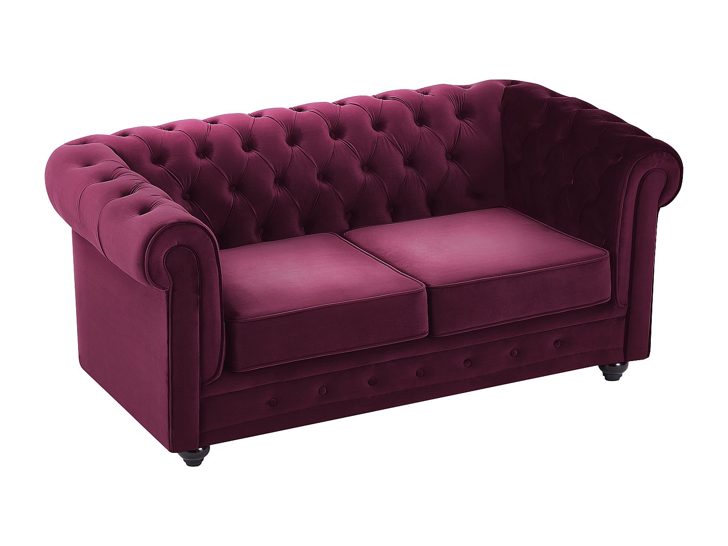 Sofa 2-Sitzer - Samt - Purpur - CHESTERFIELD günstig online kaufen