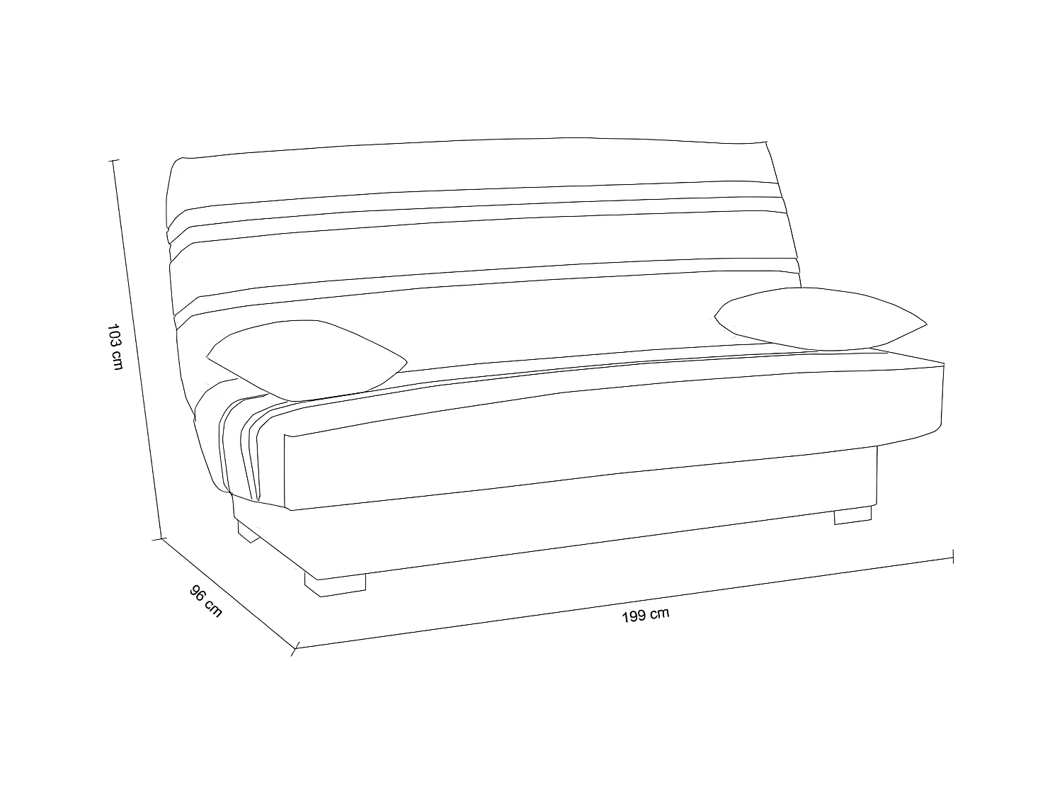 Bank Clic Clac 3-Zits Antraciet Grijs - Matras 17 cm - Stijlvol en Comfortabel Slaapbank