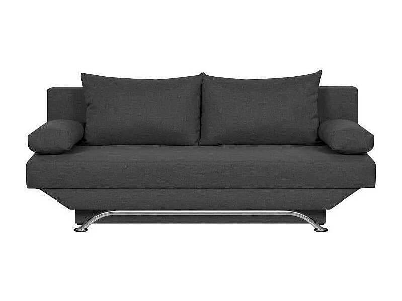 3-zits slaapbank met opbergvak - Stof antracietgrijs - 187 x 91 x 82 cm - TEIJO