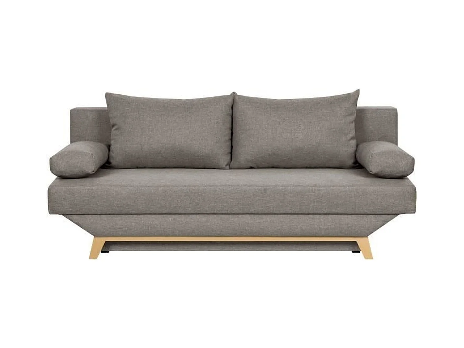 Banquette Convertible 3 Places TEIJO avec Coffre de Rangement - Tissu Taupe