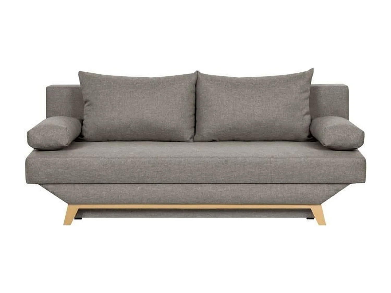 Banquette Convertible 3 Places TEIJO avec Coffre de Rangement - Tissu Taupe