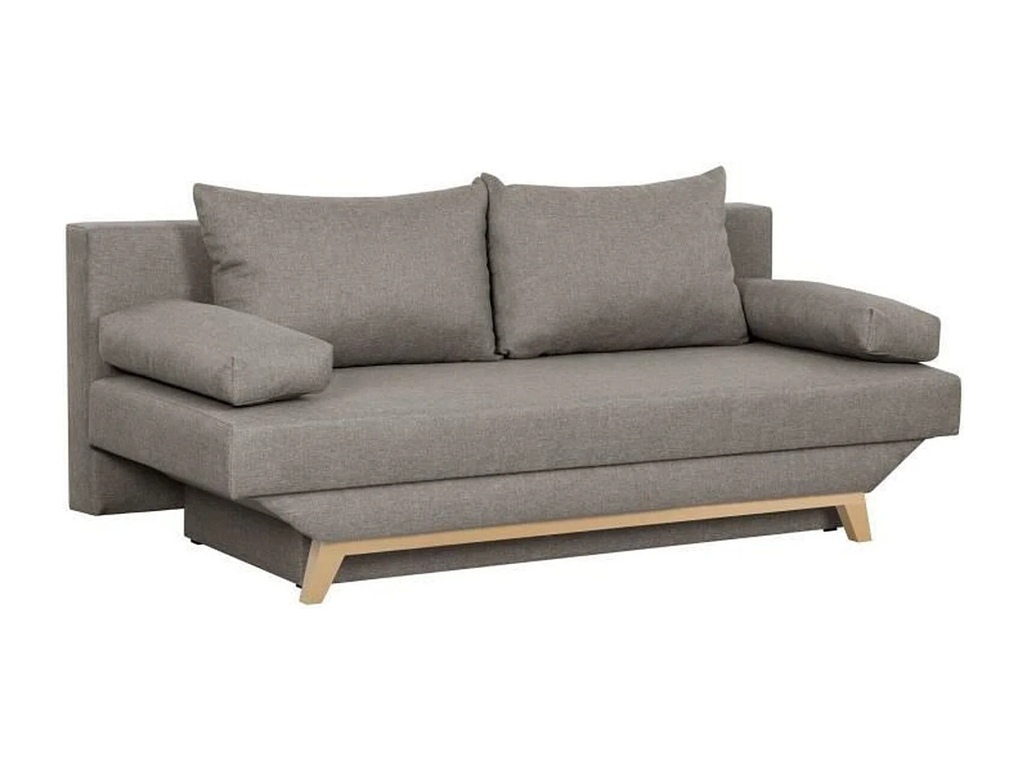 Banquette Convertible 3 Places TEIJO avec Coffre de Rangement - Tissu Taupe