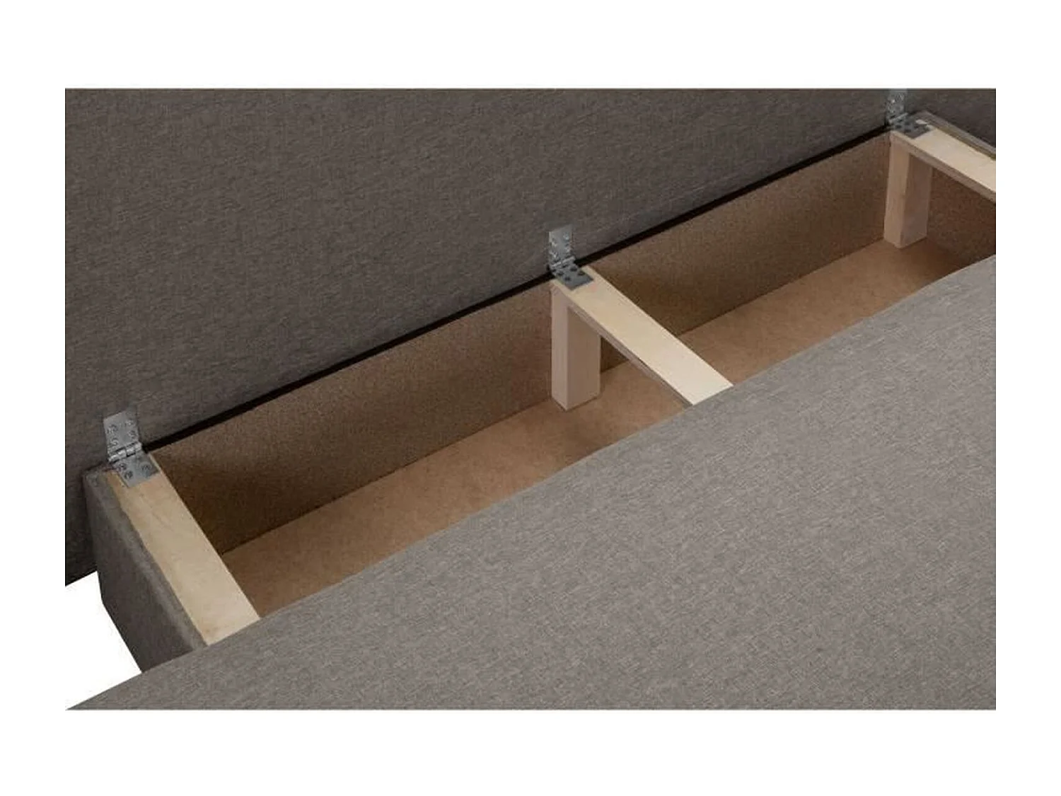 Banquette Convertible 3 Places TEIJO avec Coffre de Rangement - Tissu Taupe