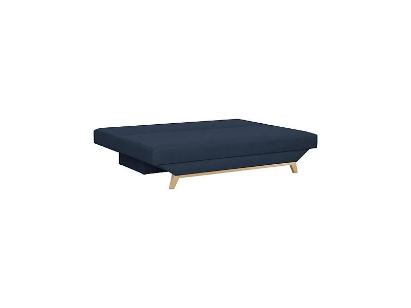 TEIJO Banquette convertible 3 places avec coffre de rangement - Tissu Bleu - L 190 x P 84 x H 92 cm