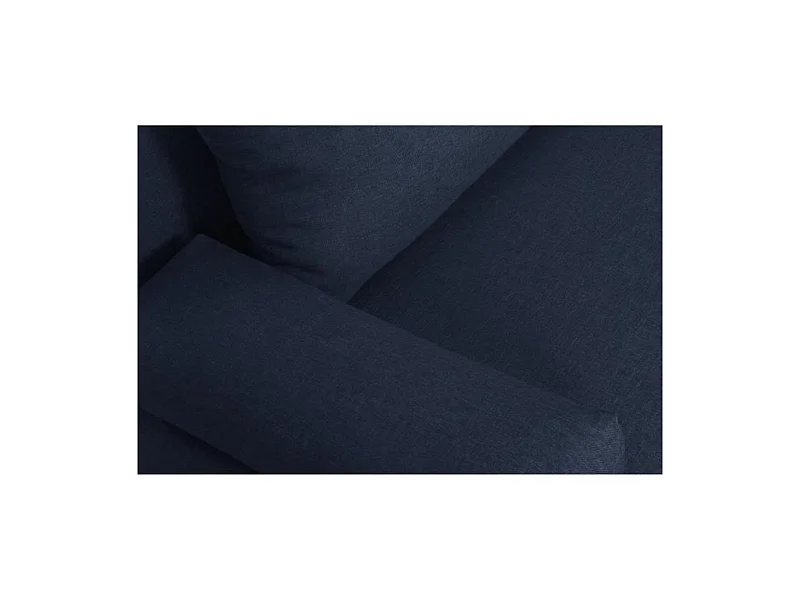 TEIJO Banquette convertible 3 places avec coffre de rangement - Tissu Bleu - L 190 x P 84 x H 92 cm