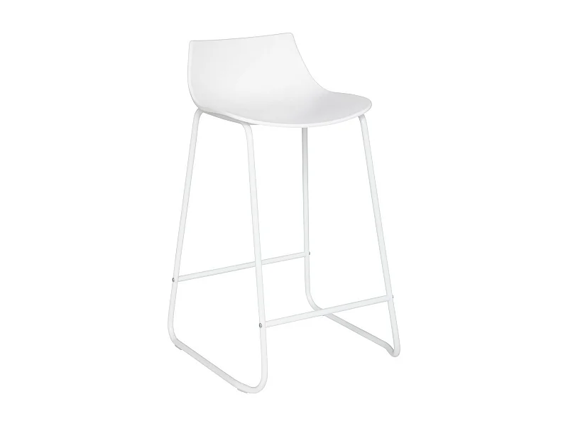 Tabouret de bar Blanc pieds en métal H 82 cm