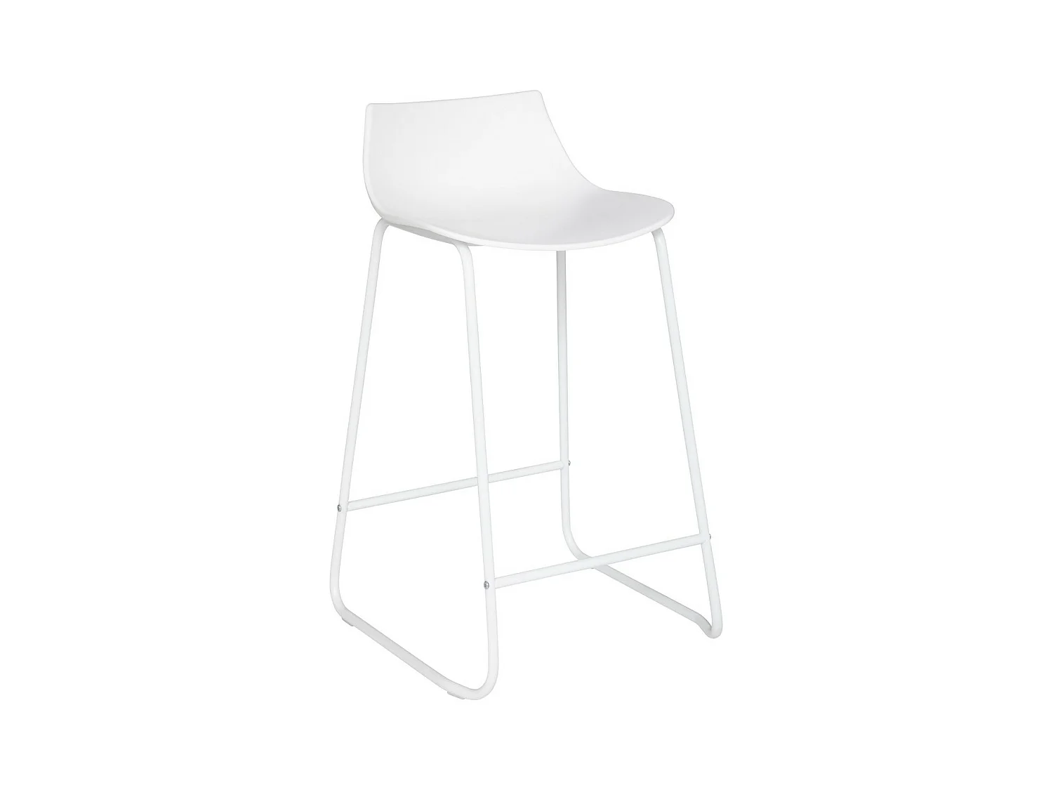 Tabouret de bar Blanc pieds en métal H 82 cm