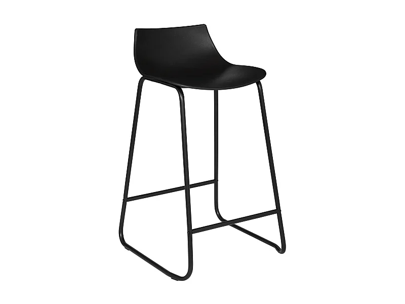Tabouret de bar Noir pieds en métal H 82 cm