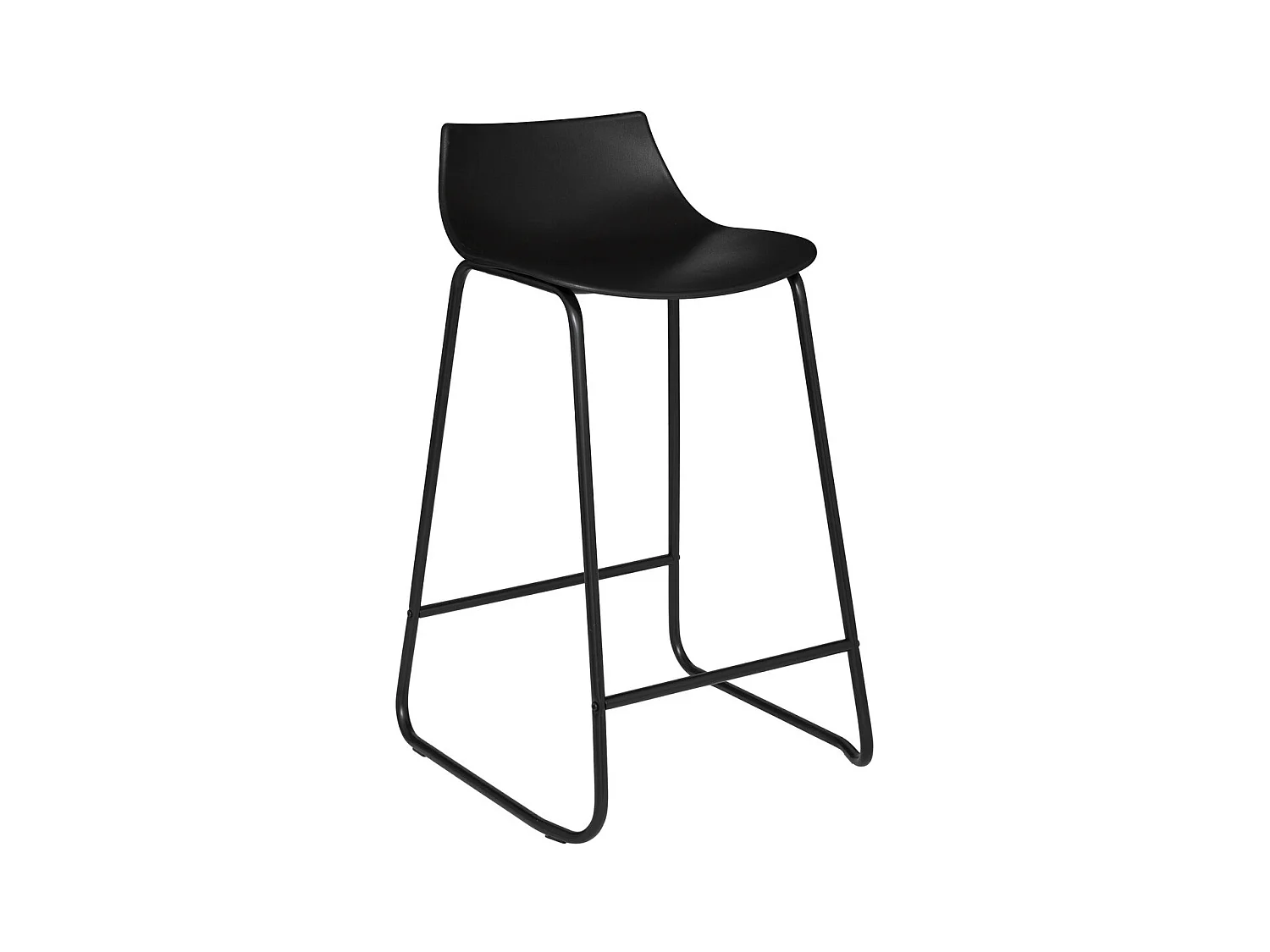 Tabouret de bar Noir pieds en métal H 82 cm