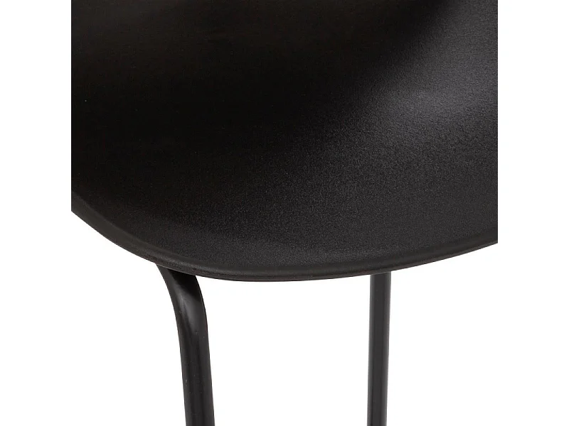 Tabouret de bar Noir pieds en métal H 82 cm