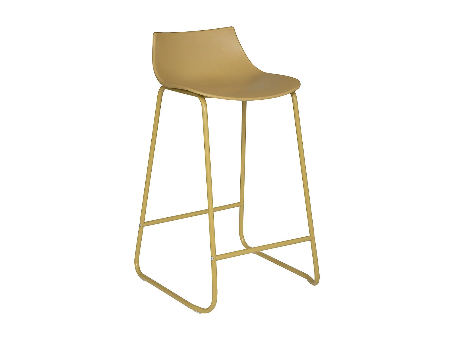 Tabouret de bar Jaune Ocre pieds en métal H 82 cm