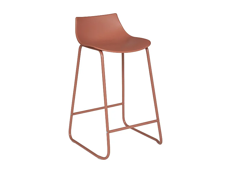 Tabouret de bar Terracotta pieds en métal H 82 cm