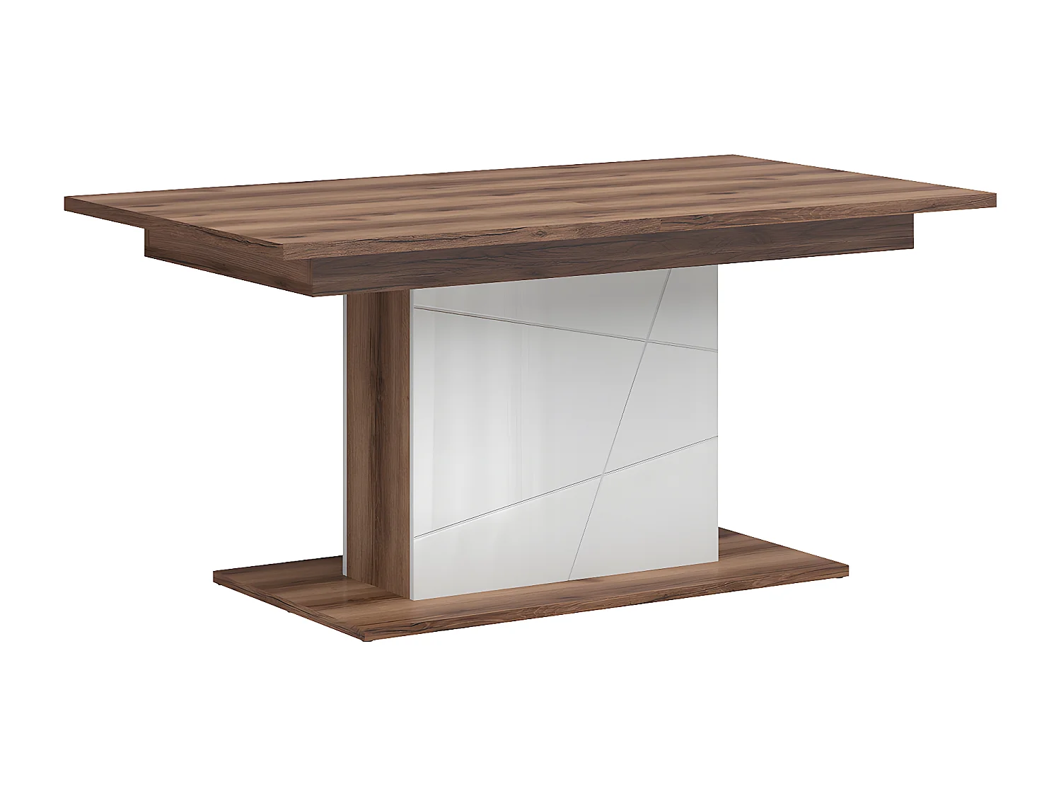 Table à manger extensible 4 à 6 places Sven Blanc et Bois