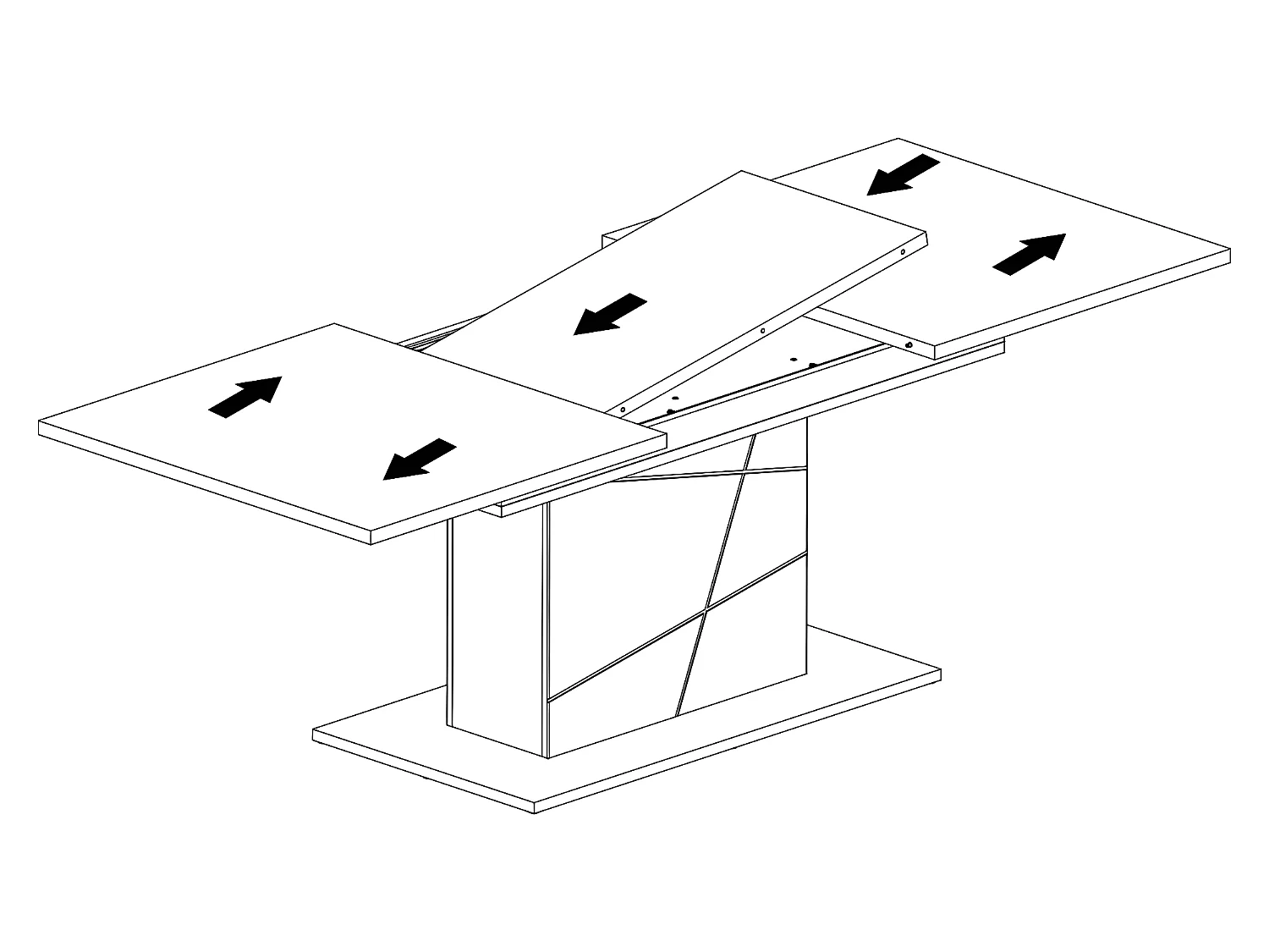 Table à manger extensible 4 à 6 places Sven Blanc et Bois