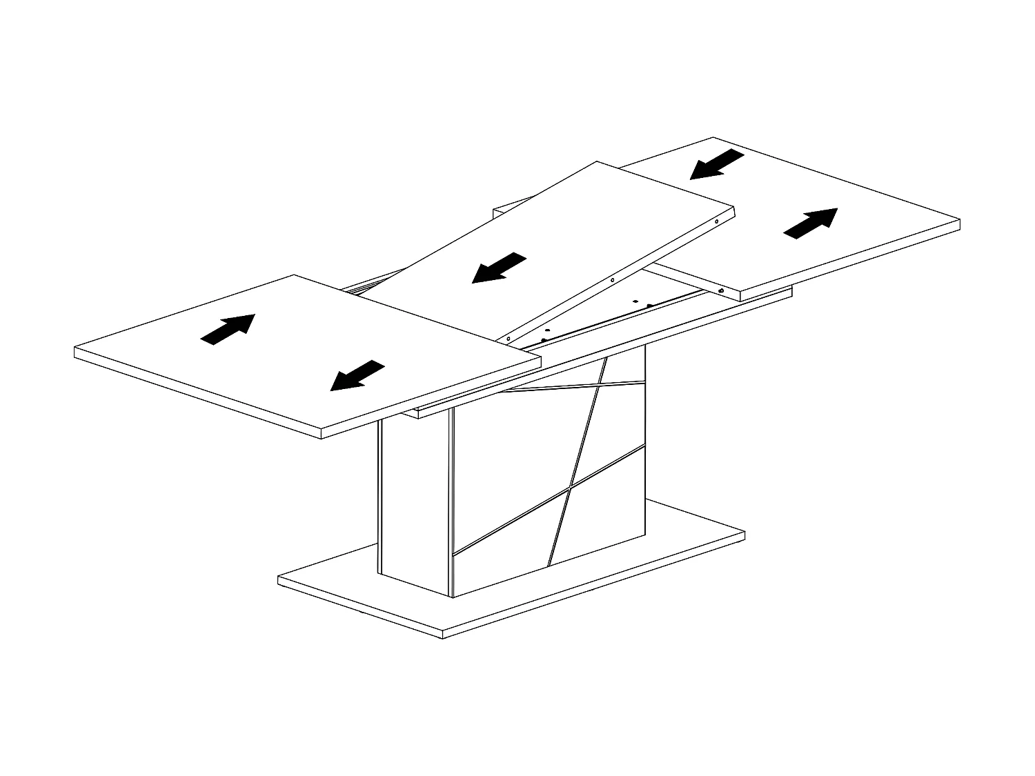 Sven Zwart en Hout 4 tot 6 zits uitschuifbare eettafel