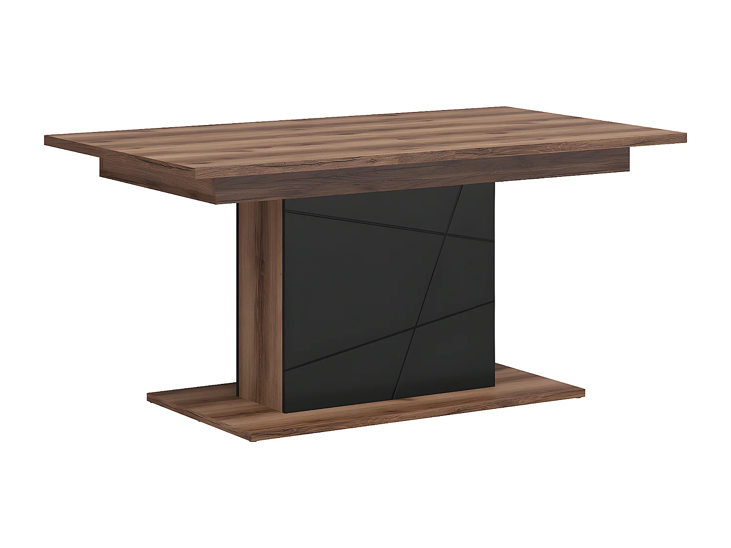 Table à manger extensible 4 à 6 places Sven Noir et Bois