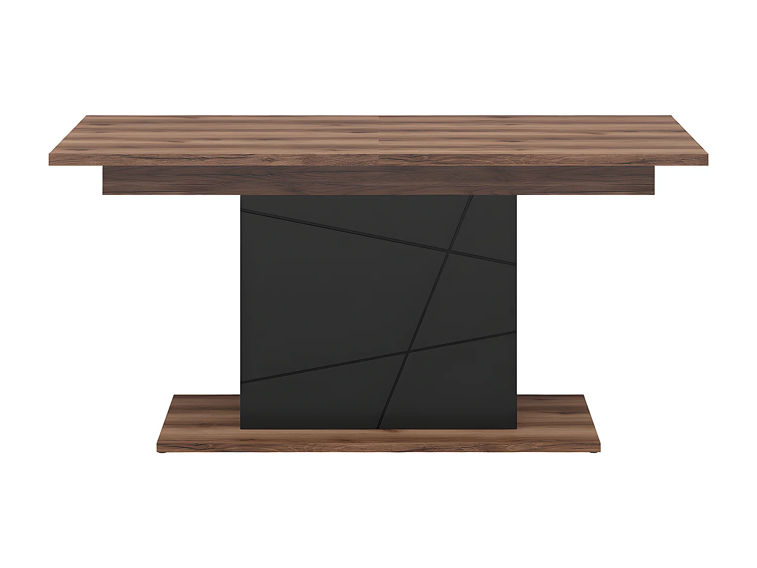 Table à manger extensible 4 à 6 places Sven Noir et Bois