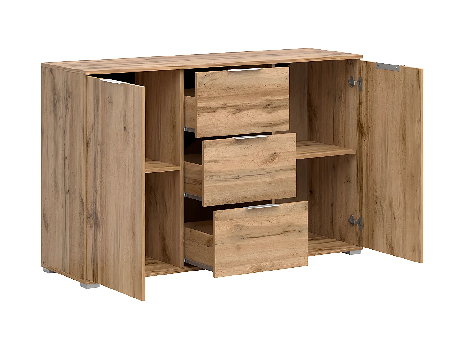 Buffet 2 portes 3 tiroirs Selma Bois