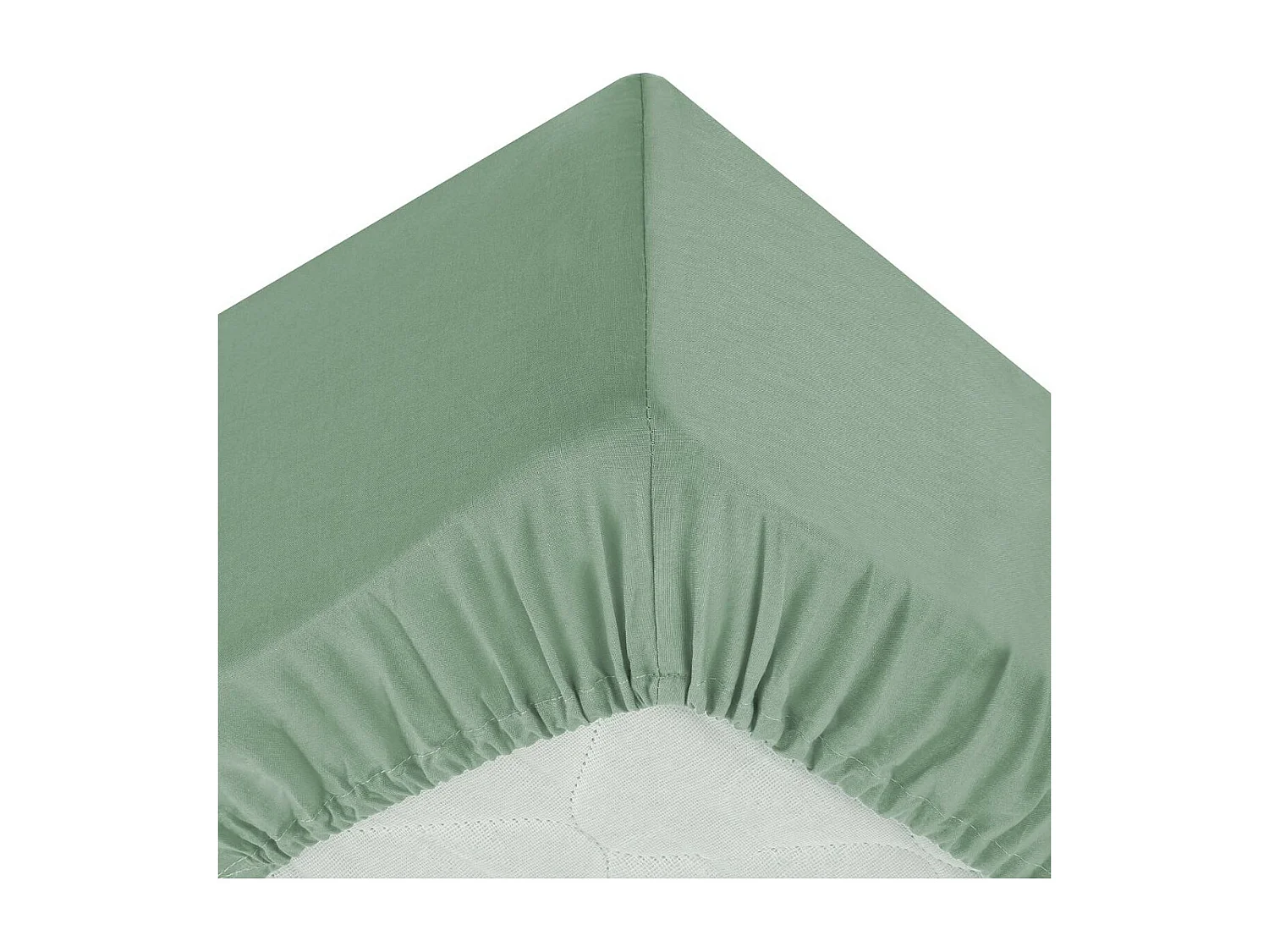 Drap housse 2 Personnes en Coton Vert céladon 140 x 190 cm