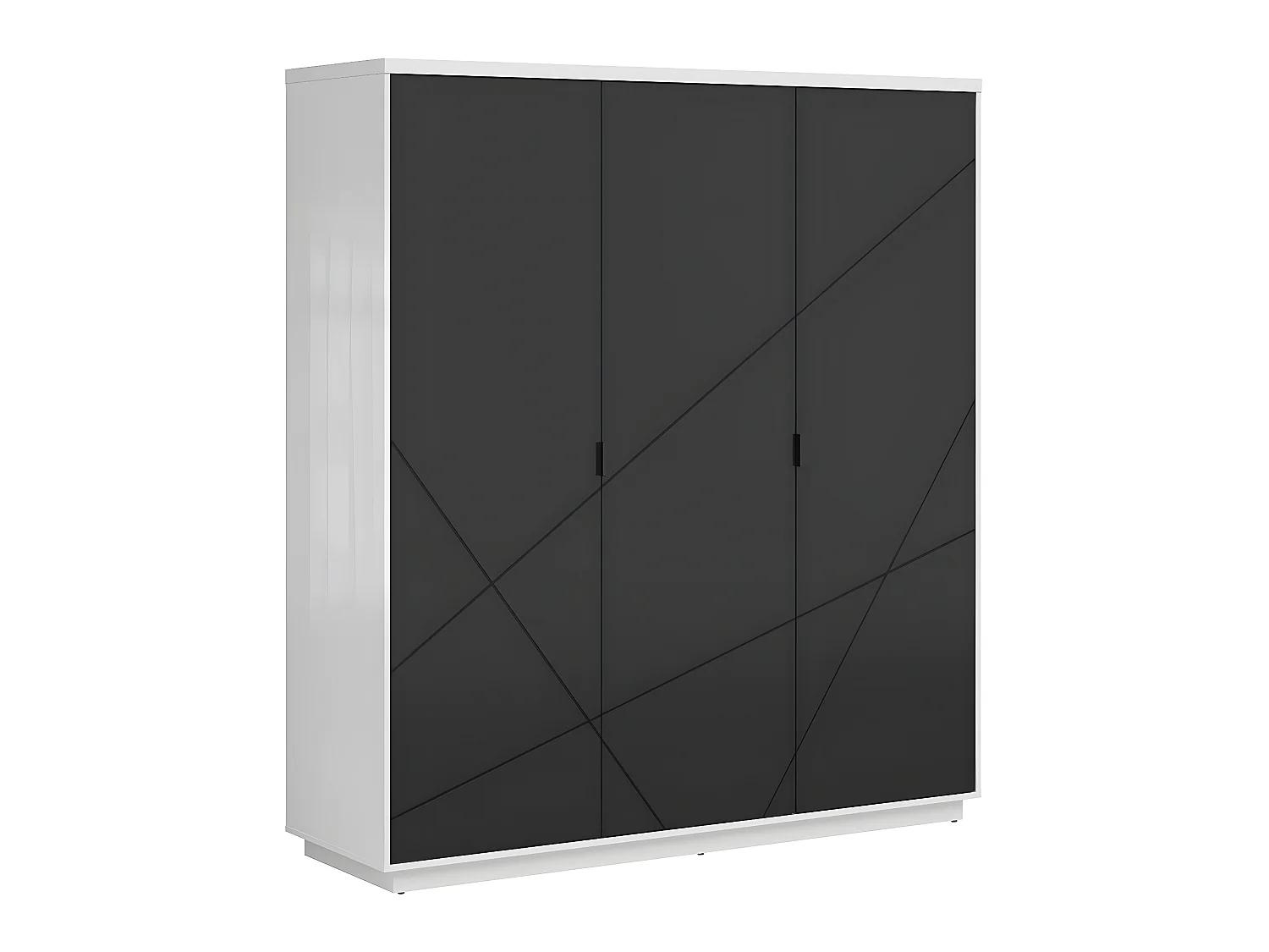 Armoire 3 portes Sven Noir et Blanc