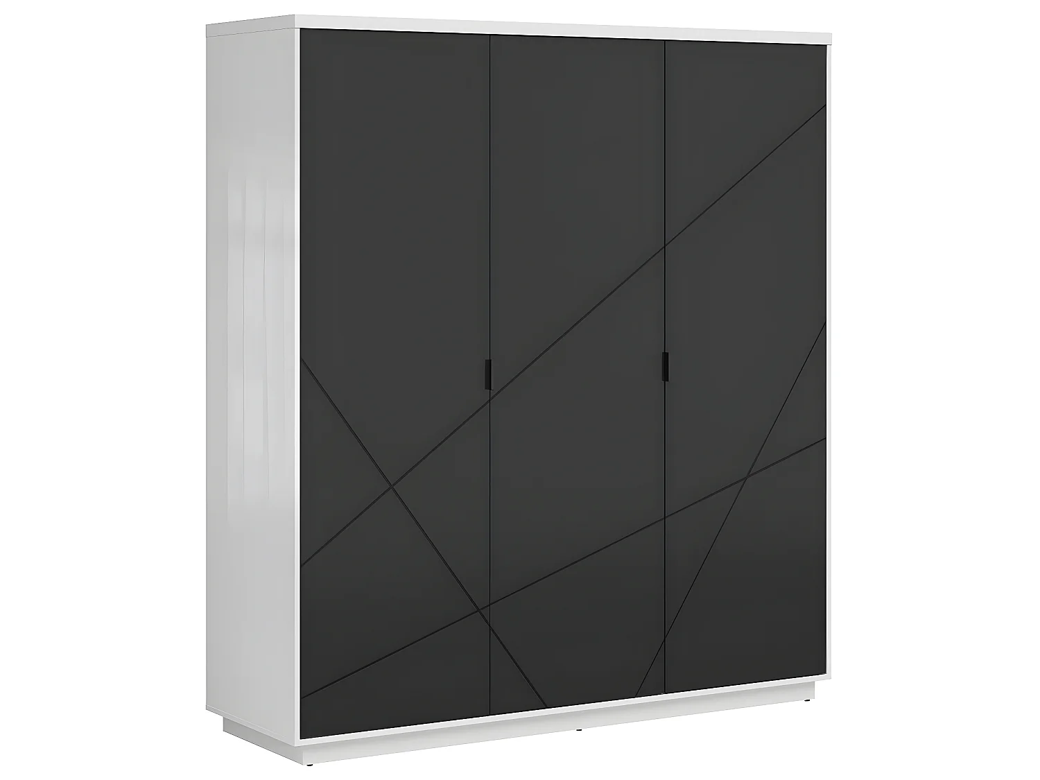 Armoire 3 portes Sven Noir et Blanc