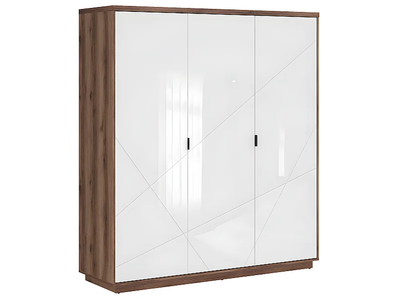 Armadio 3 ante Sven marrone e bianco 200cm