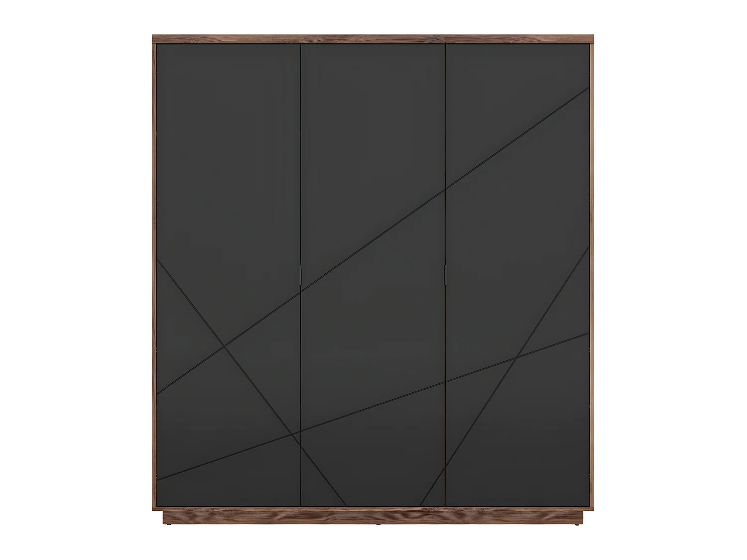 Armadio 3 ante Sven nero e marrone 200cm