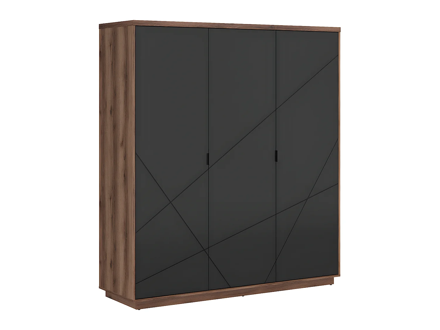Armoire 3 portes Sven Noir et Bois