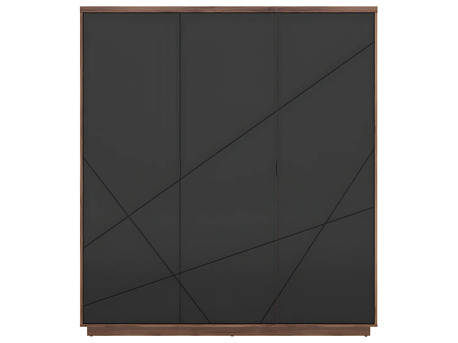 Armoire 3 portes Sven Noir et Bois